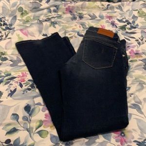 Low rise, dark distressed wash, boot cut, low rise Lucky jeans